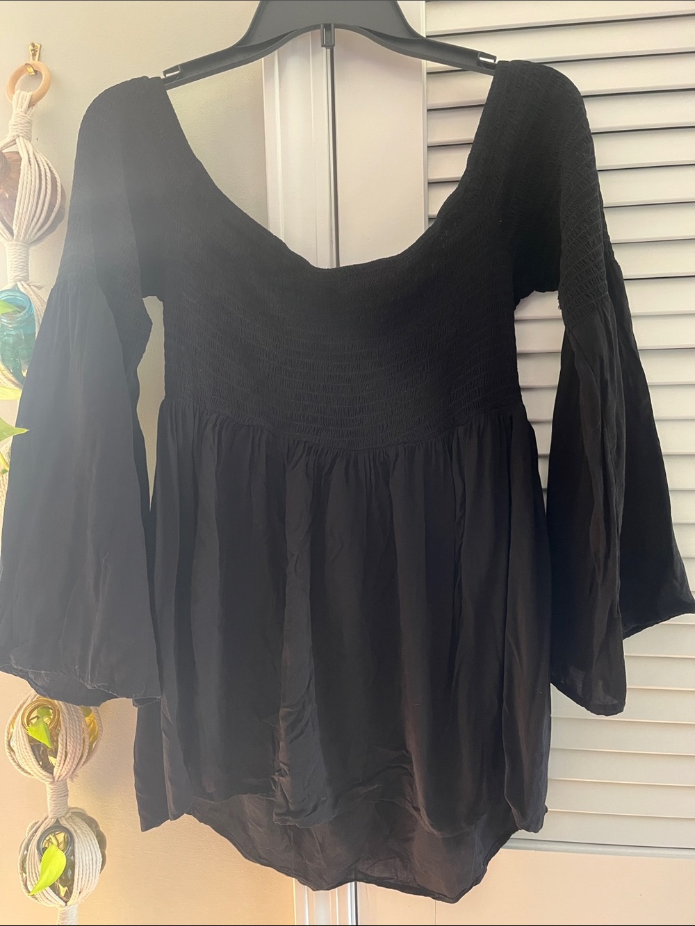 torrid Black Smocked Bodice Blouse - Picture 3 of 3